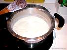 comienzo del hervor dla preparaci�n de tarta de cuajada